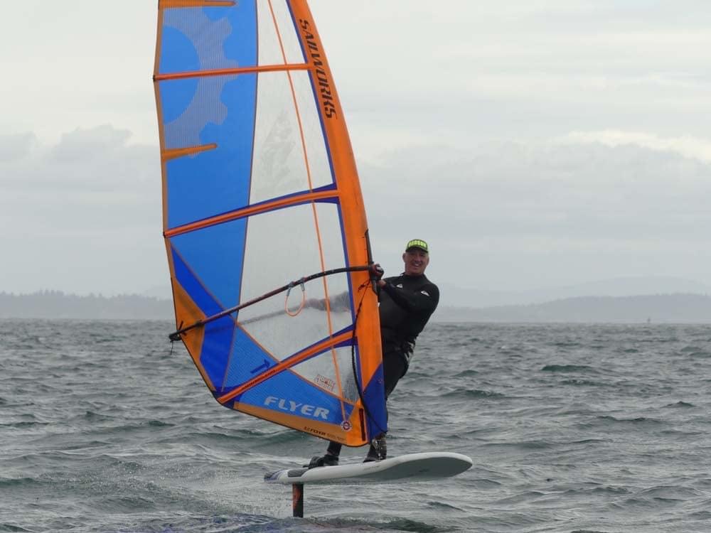 Happy as a Clam on my Starboard Freeride 125 and Sailworks 6.0m Flyer
