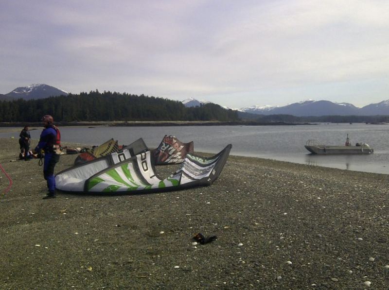 Looking east to mountains from Metlakatla Spit
