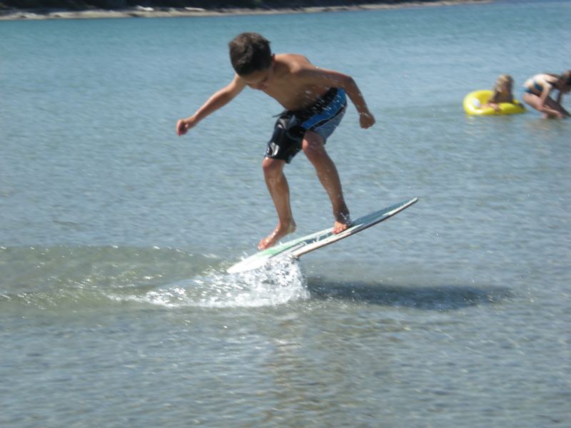 Ian skimboarding ollie
