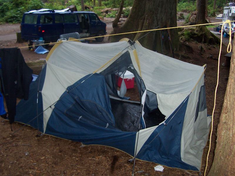 Nitinat - Labour Day w/e
ransacked tent after dairy bear's visit
