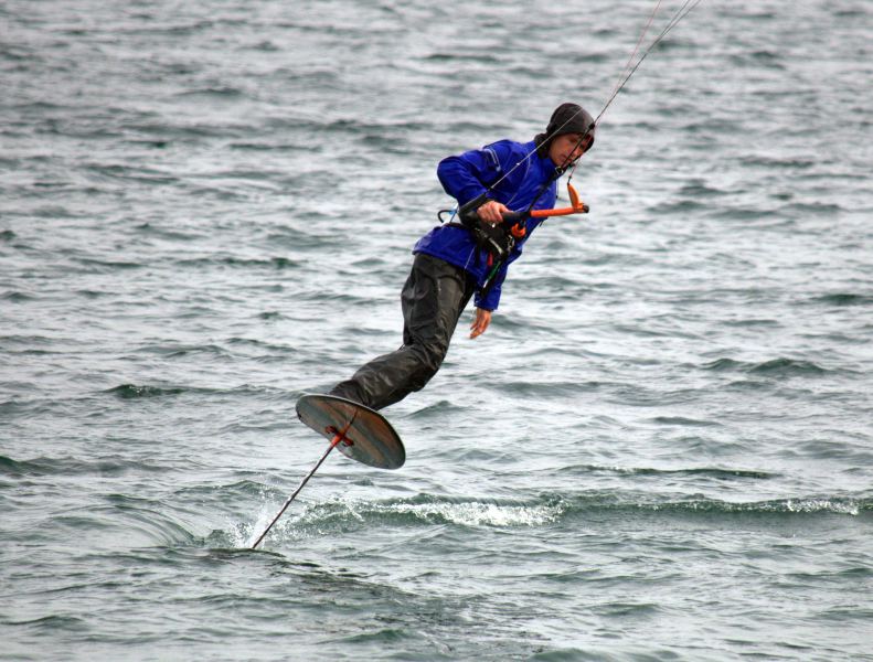 Graham and Reece Hoverboarding in McNeill Bay on Sunday
