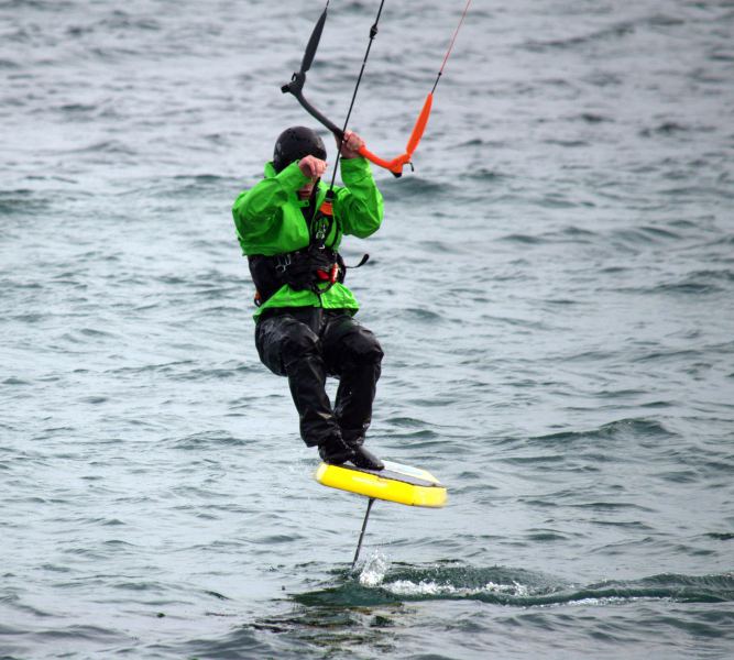 Graham and Reece Hoverboarding in McNeill Bay on Sunday
