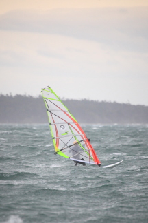 Wind surfing at Willow beach on the 24th Dec
