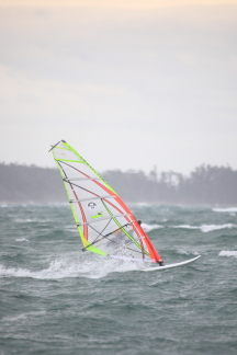 Wind surfing at Willow beach on the 24th Dec
