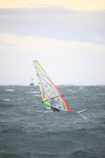 Wind surfing at Willow beach on the 24th Dec
