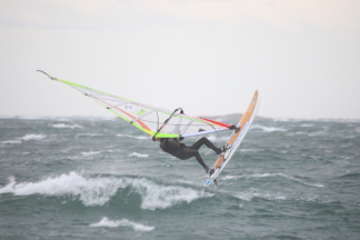 Wind surfing at Willow beach on the 24th Dec
