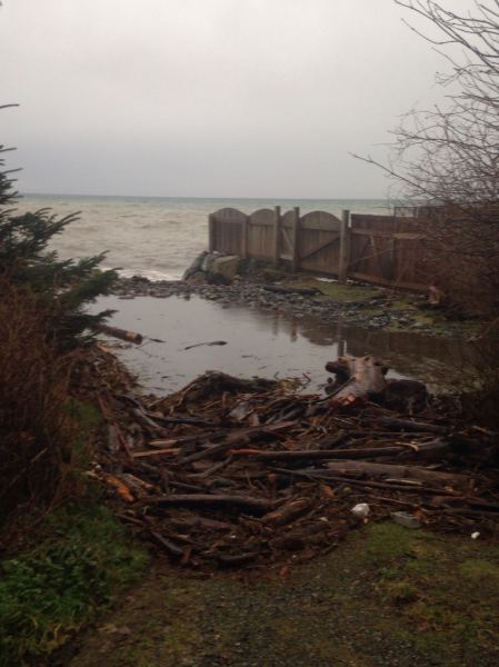 Gordon's windsurf launch 
Dec 23, 2015 Aftermath of waves washing through to the road
